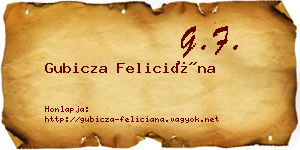 Gubicza Feliciána névjegykártya